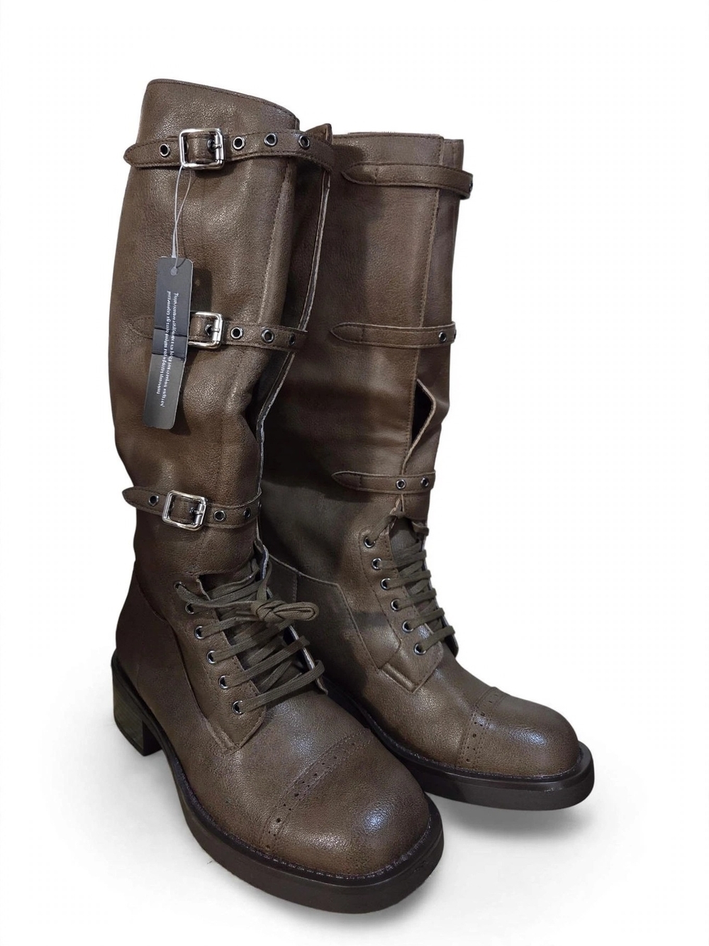 Athlefit Women's Knee-High Riding Boots – Wide Calf with Buckles